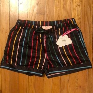 Bando NWT rainbow striped silk Leisure Shorts, size medium